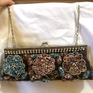 Womens stone and bead purse